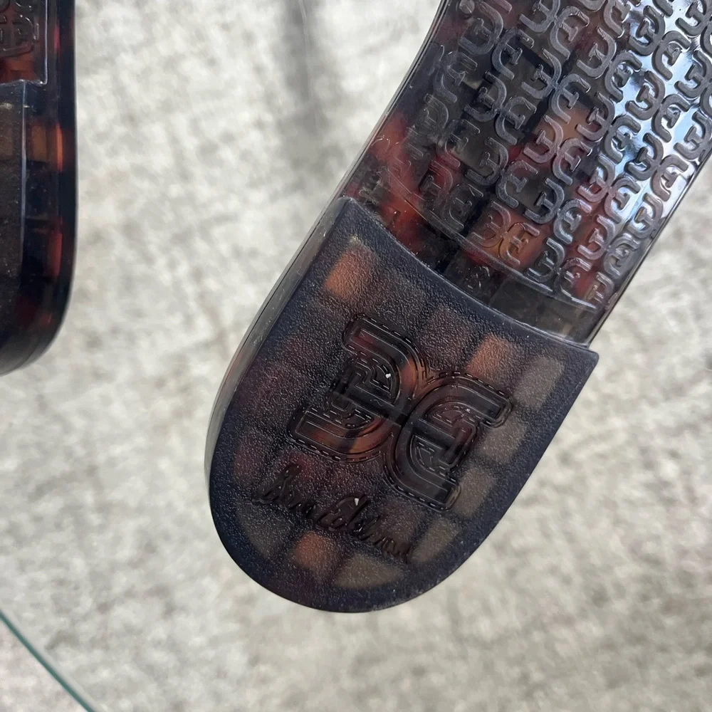Sam Edelman Tortoiseshell Slip-On Sandals - Brown/Black Sz 8 - Picture 7 of 13